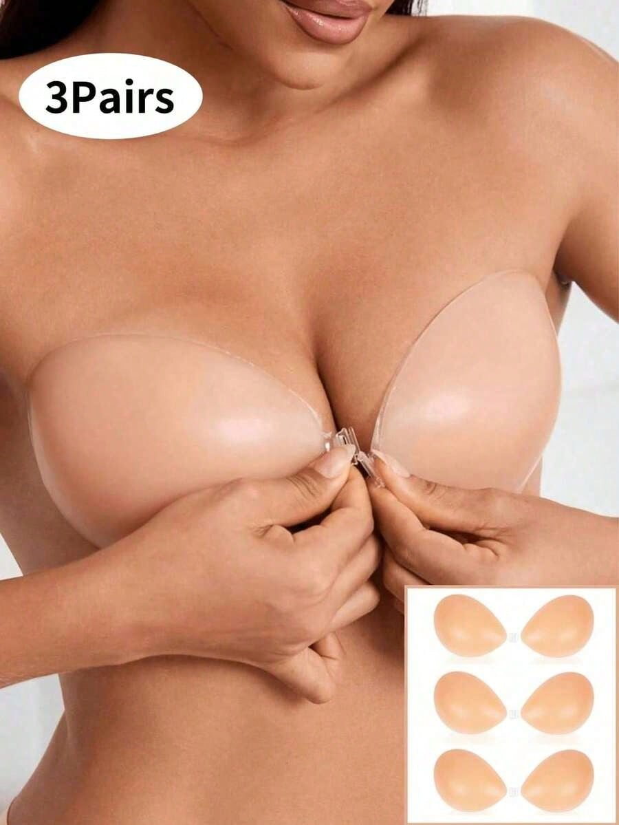 Backless Bra Sticky - 3 pairs Ultra-Sticky Silicone Push-Up Bra