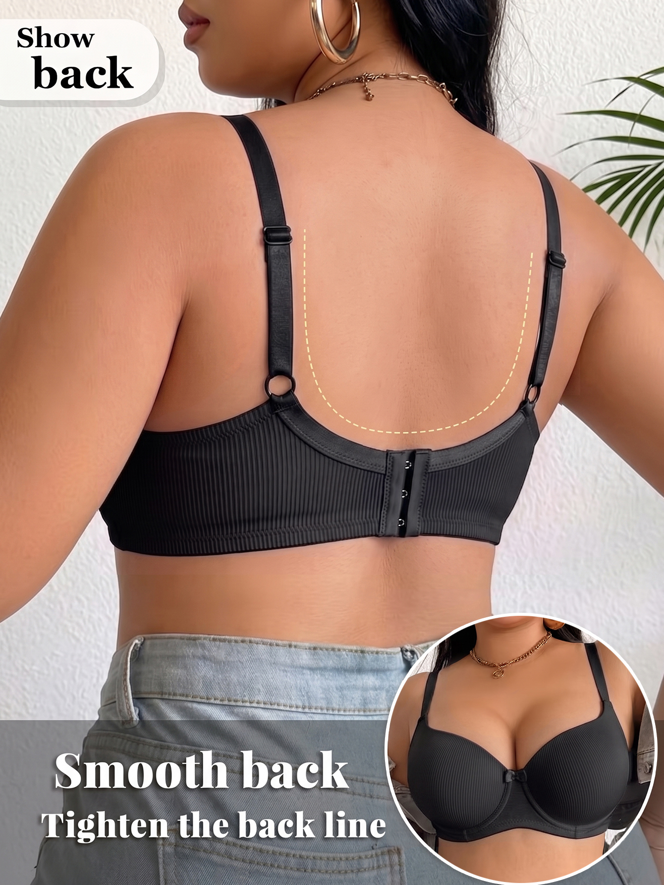 Plus Size Women Bra Thin Cup U - Plunge Bra Push Up ulasan dan harga