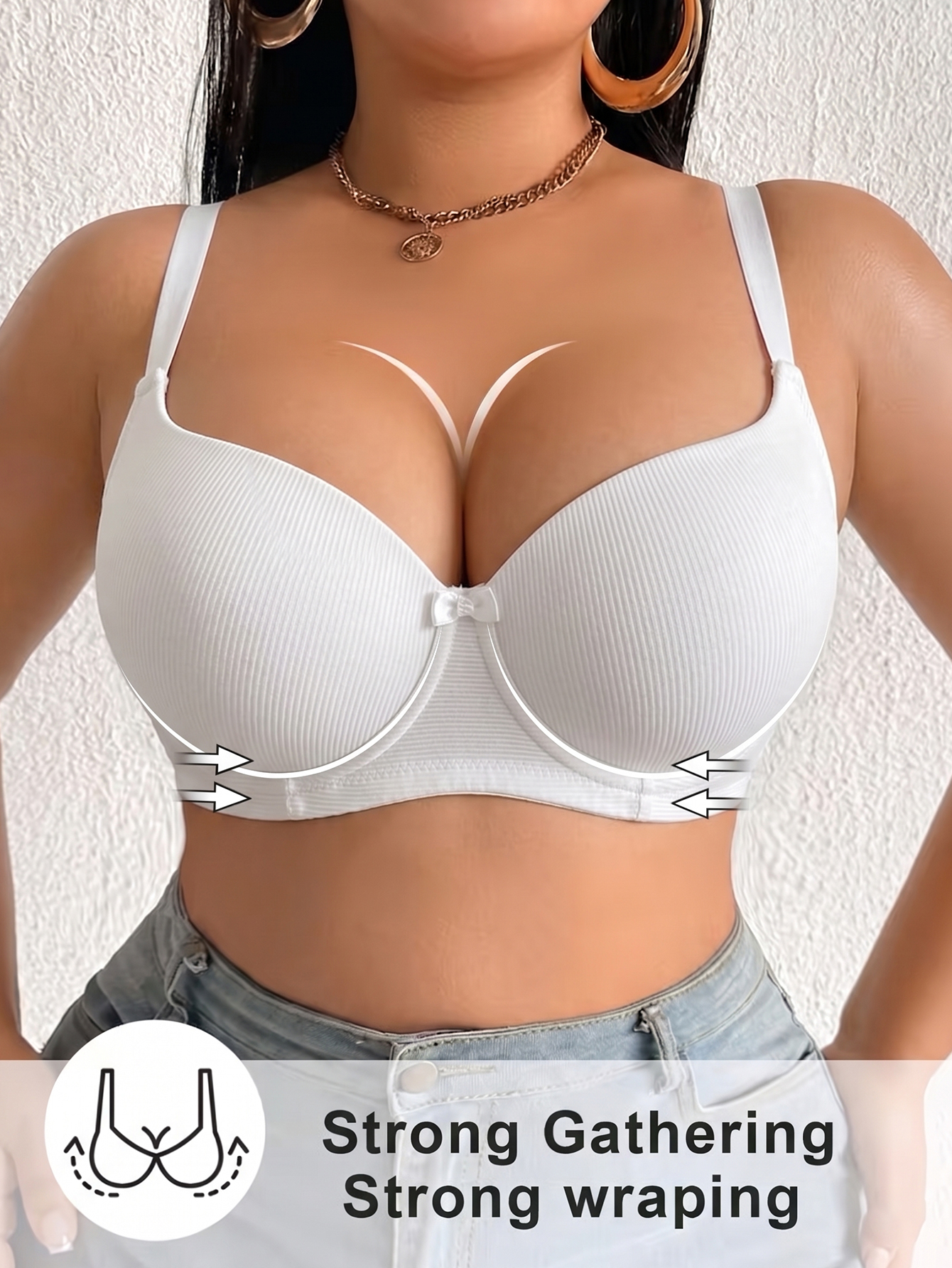 Plus Size Women Bra Thin Cup U - Plunge Bra Push Up ulasan dan harga