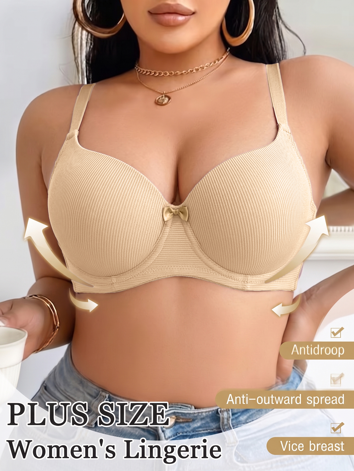 Plus Size Women Bra Thin Cup U - Plunge Bra Push Up ulasan dan harga