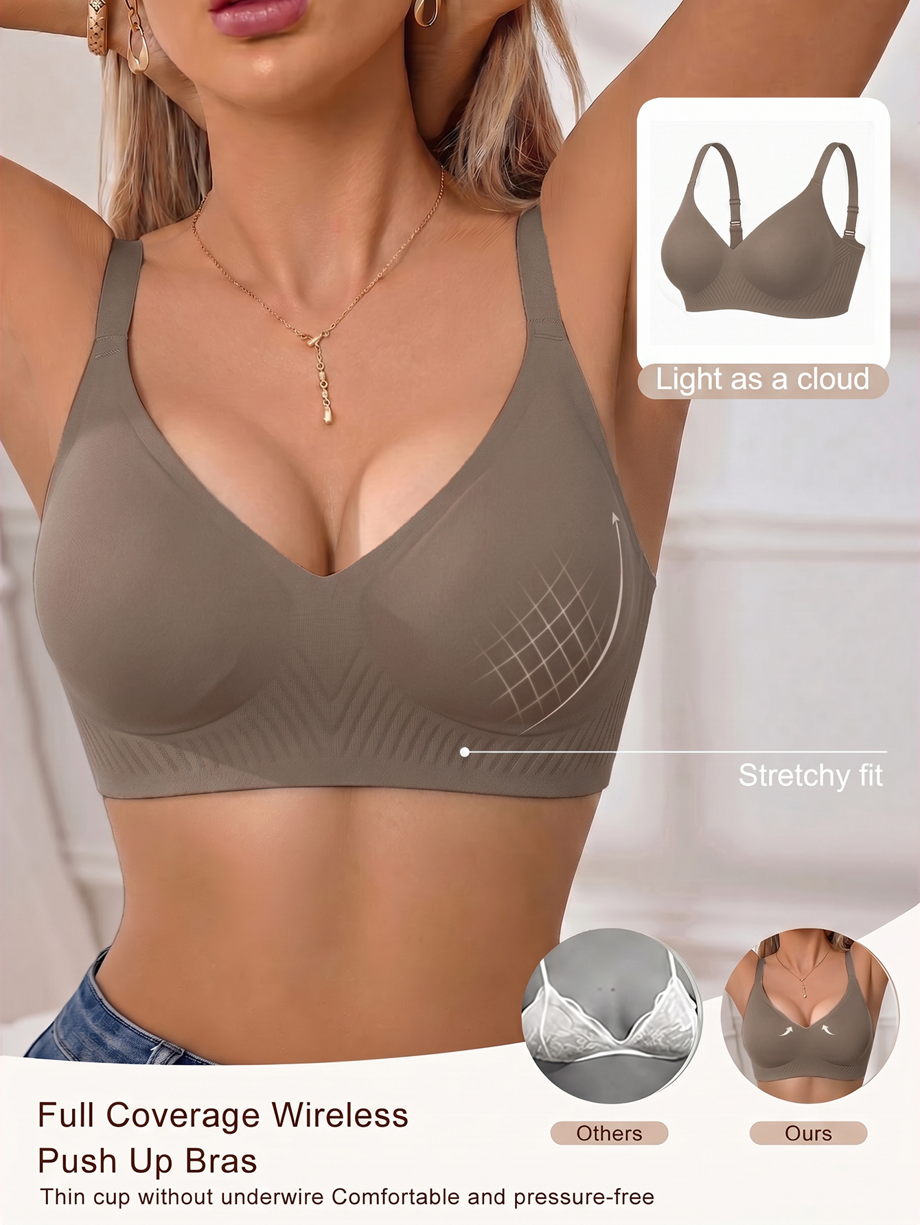 Full Coverage Push Up Jelly Su - Underwire Bra Padded ulasan dan harga