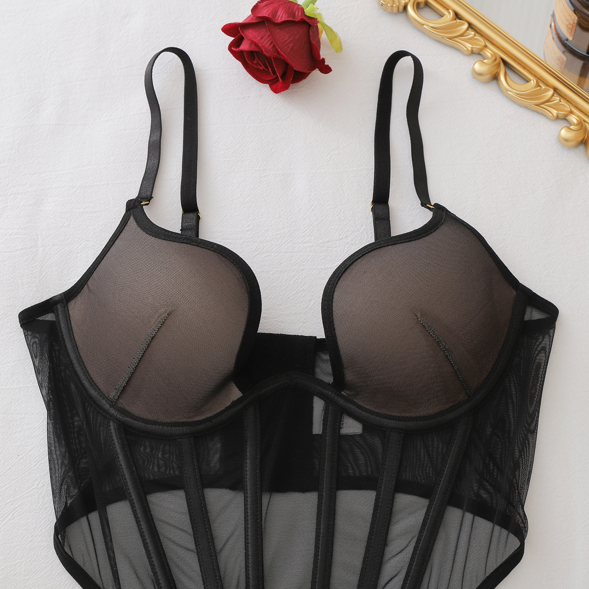 Mesh Erotic Set Women See Thro - Sheer Mesh Bra ulasan dan harga