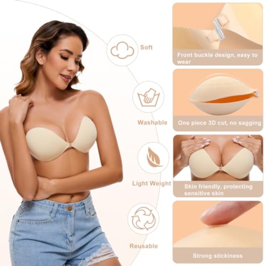RELIRELIA Women's Sticky Self  - Backless Bra Sticky ulasan dan harga