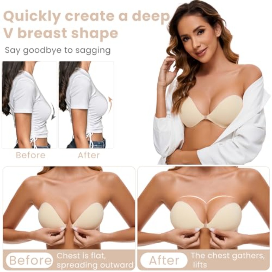 RELIRELIA Women's Sticky Self  - Backless Bra Sticky ulasan dan harga